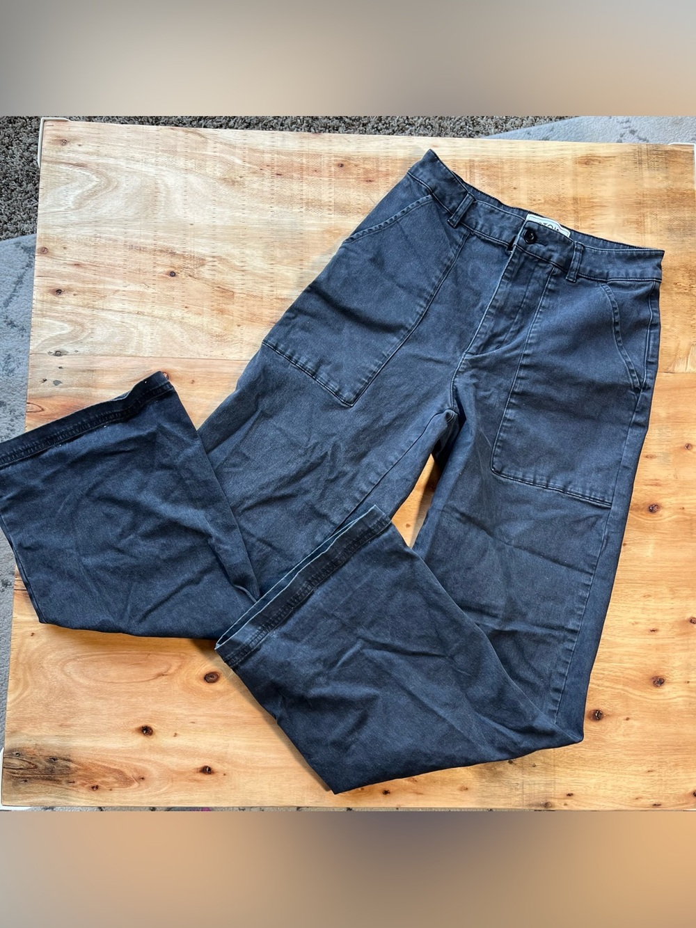 Wide Leg Utility Pants in Black